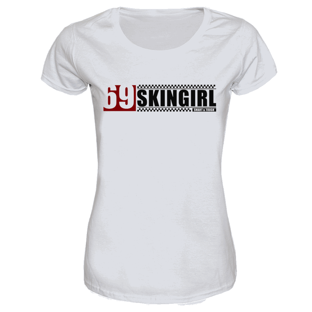69 Skinheadgirl "Smart & Tough" Girly Shirt (weiss)