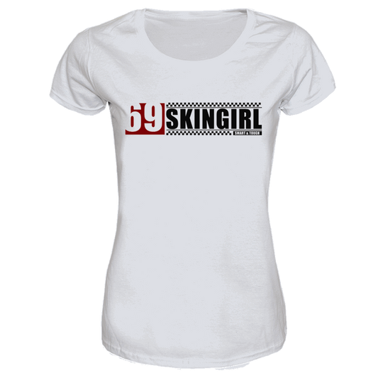 69 Skinheadgirl "Smart & Tough" Girly Shirt (weiss)