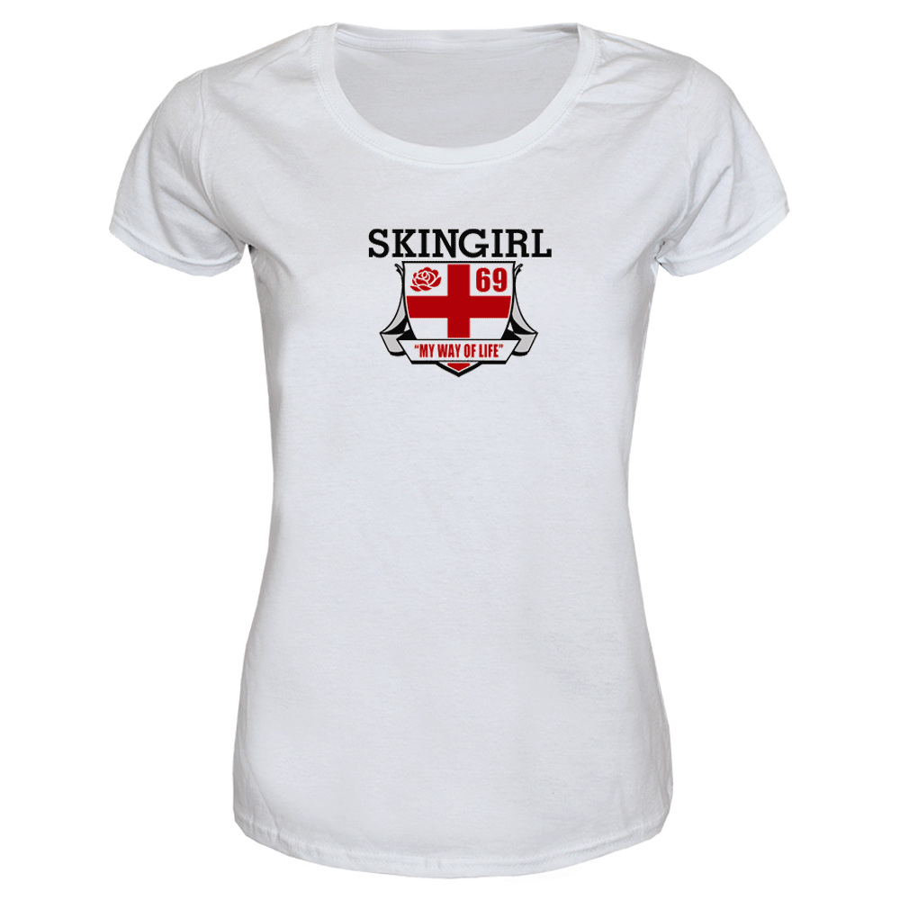 Skingirl "english Rose" Girly Shirt (weiss)