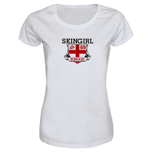 Skingirl "english Rose" Girly Shirt (weiss)