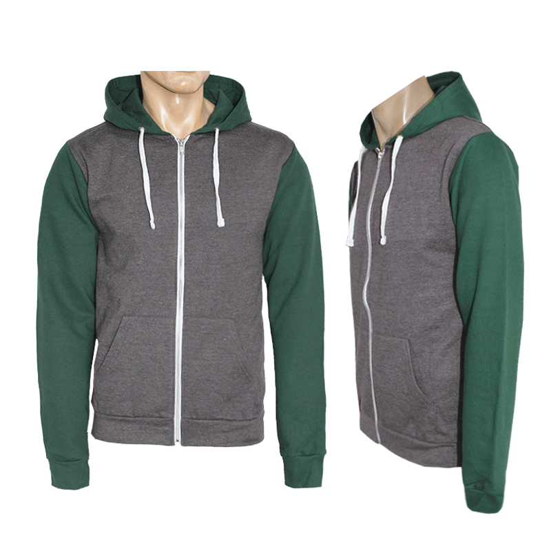 Kapuzenzipjacke/Zip Hooded (charcoal/green)