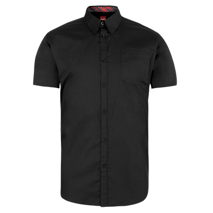 Merc "Baxter" Button Down Hemd (kurz) (schwarz/black)