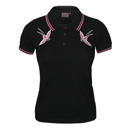 Spirit of the Streets "2 Birds" (pink) Girly Polo