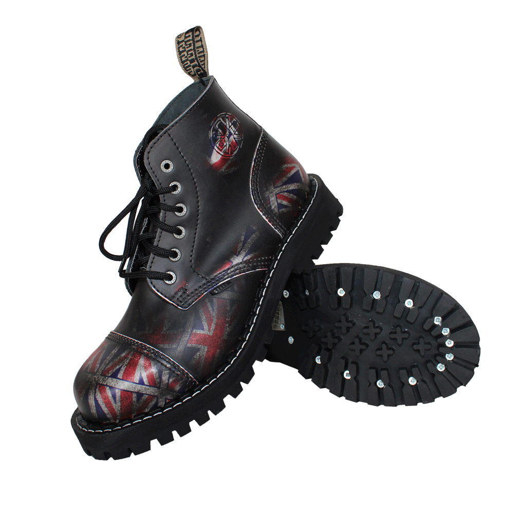 Steel Boots (6Loch) (Union Flag black)