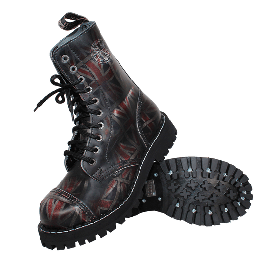 Steel Boots (10 holes) (Union Flag black)