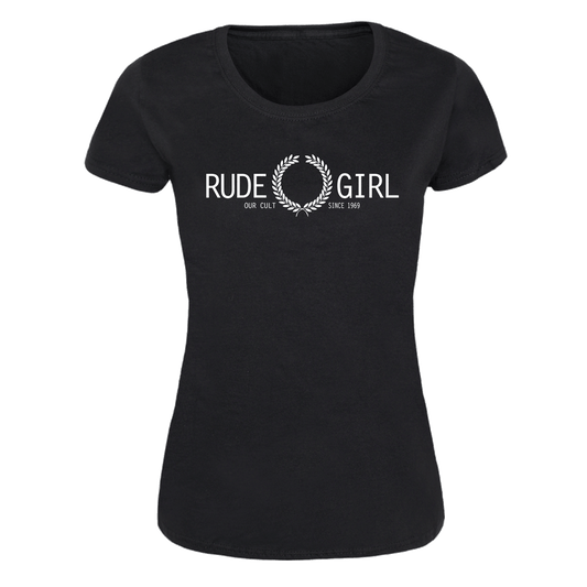 Rude Girl "Our Cult" Girly Shirt (schwarz)