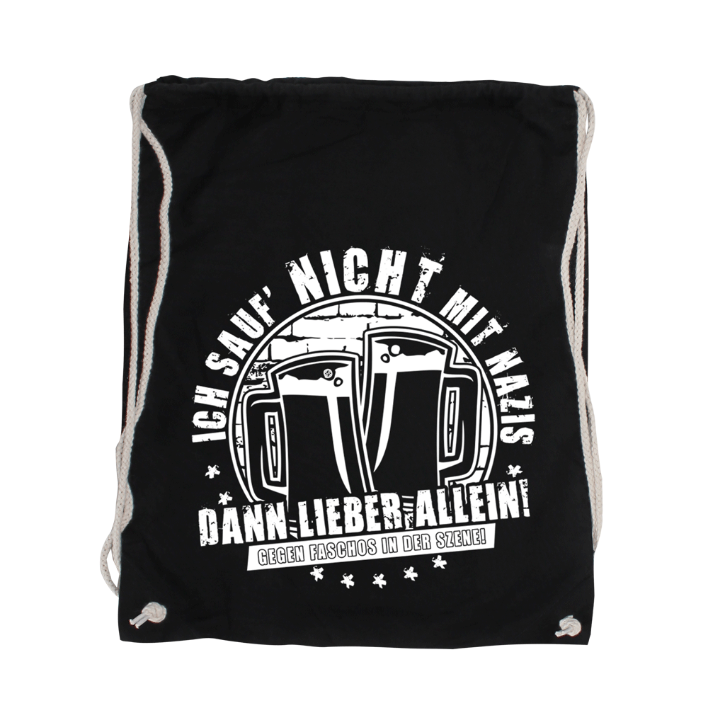 Ich sauf' nicht mit Nazis Baumwoll Turnbeutel