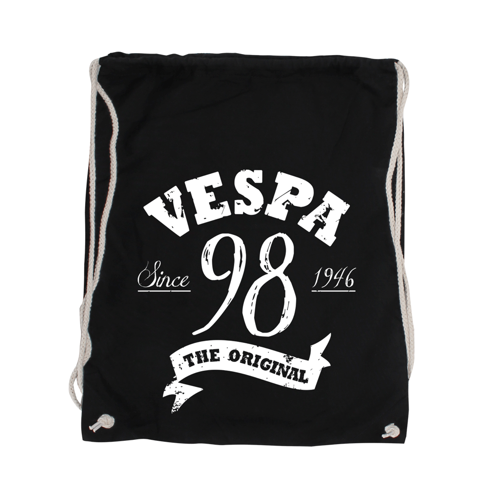 Vespa "98" Baumwoll Turnbeutel - Premium  von Spirit of the Streets für nur €14.90! Shop now at SPIRIT OF THE STREETS Webshop