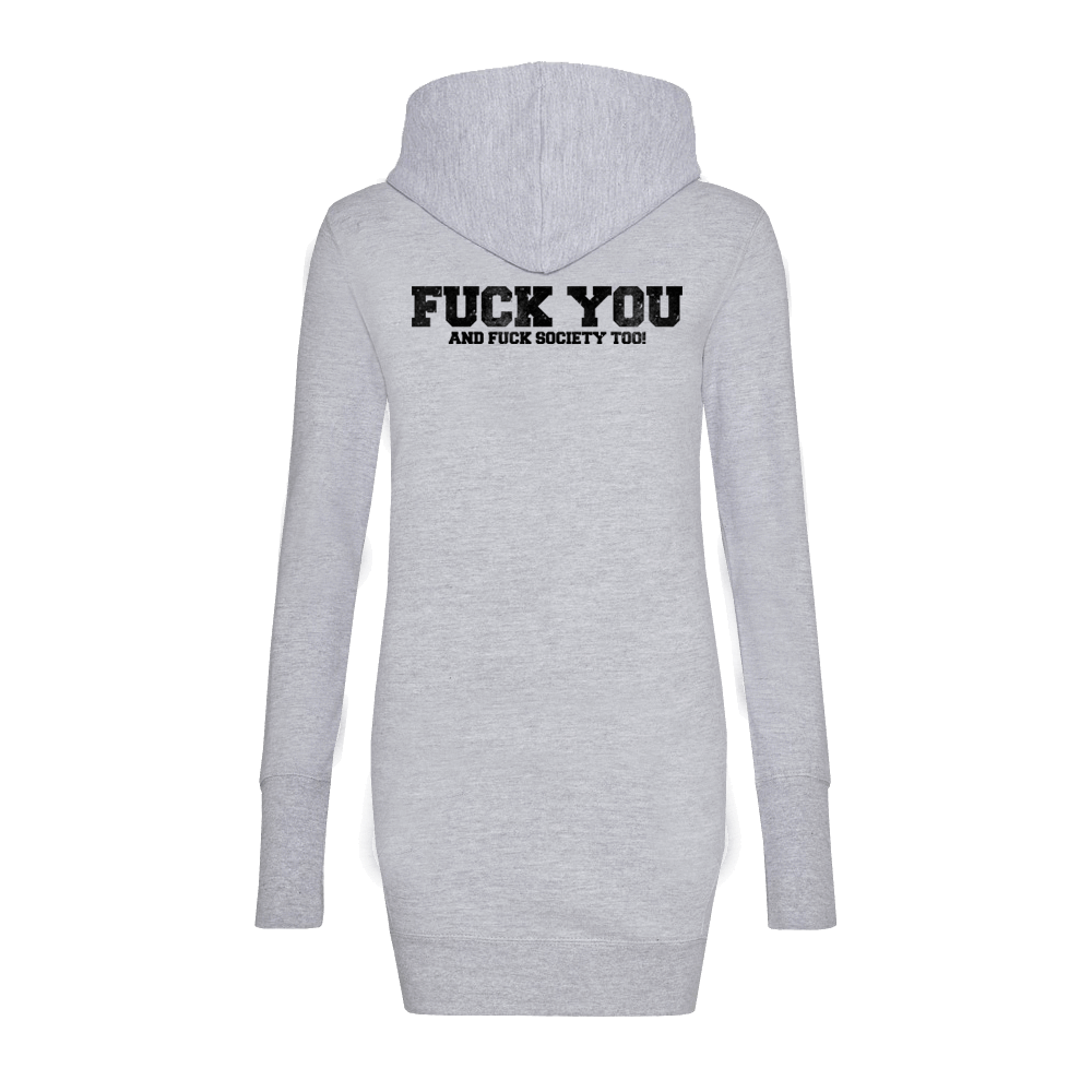 Blood For Blood "Fuck You" Girly Long Hoodie (grey)