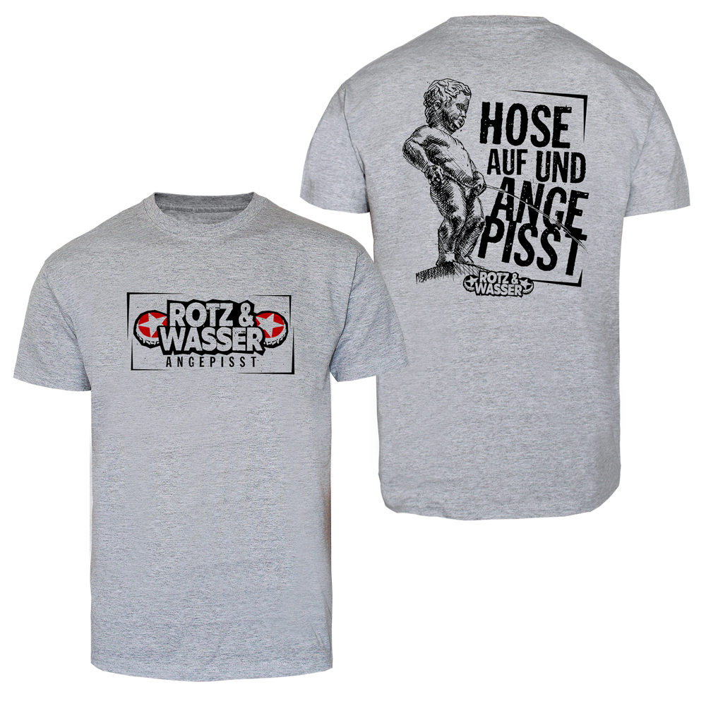 Rotz & Wasser "Angepisst" T-Shirt (grey) - Premium  von Spirit of the Streets für nur €19.90! Shop now at Spirit of the Streets Mailorder