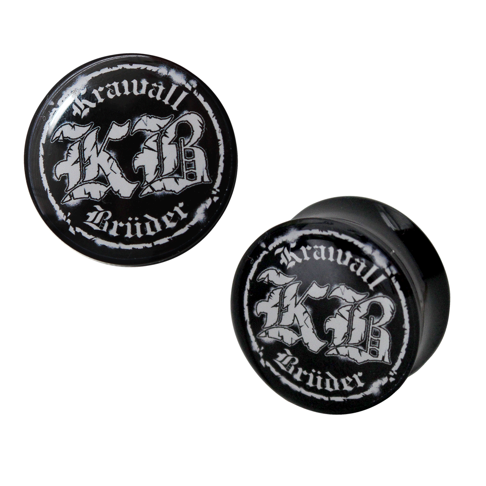 KrawallBrüder "Logo" Acryl Plug (black) - Premium  von Spirit of the Streets Mailorder für nur €7.90! Shop now at Spirit of the Streets Mailorder