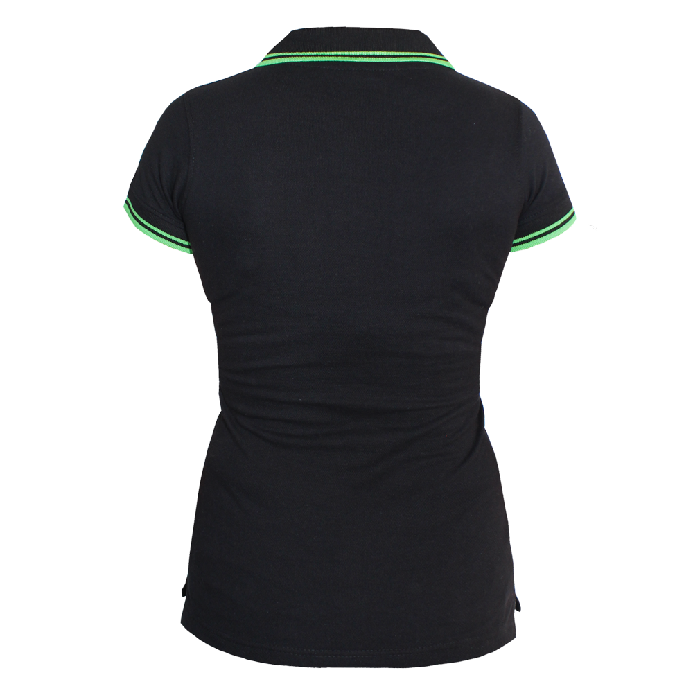 Oi! Girly Contrast Polo (schwarz/grün)