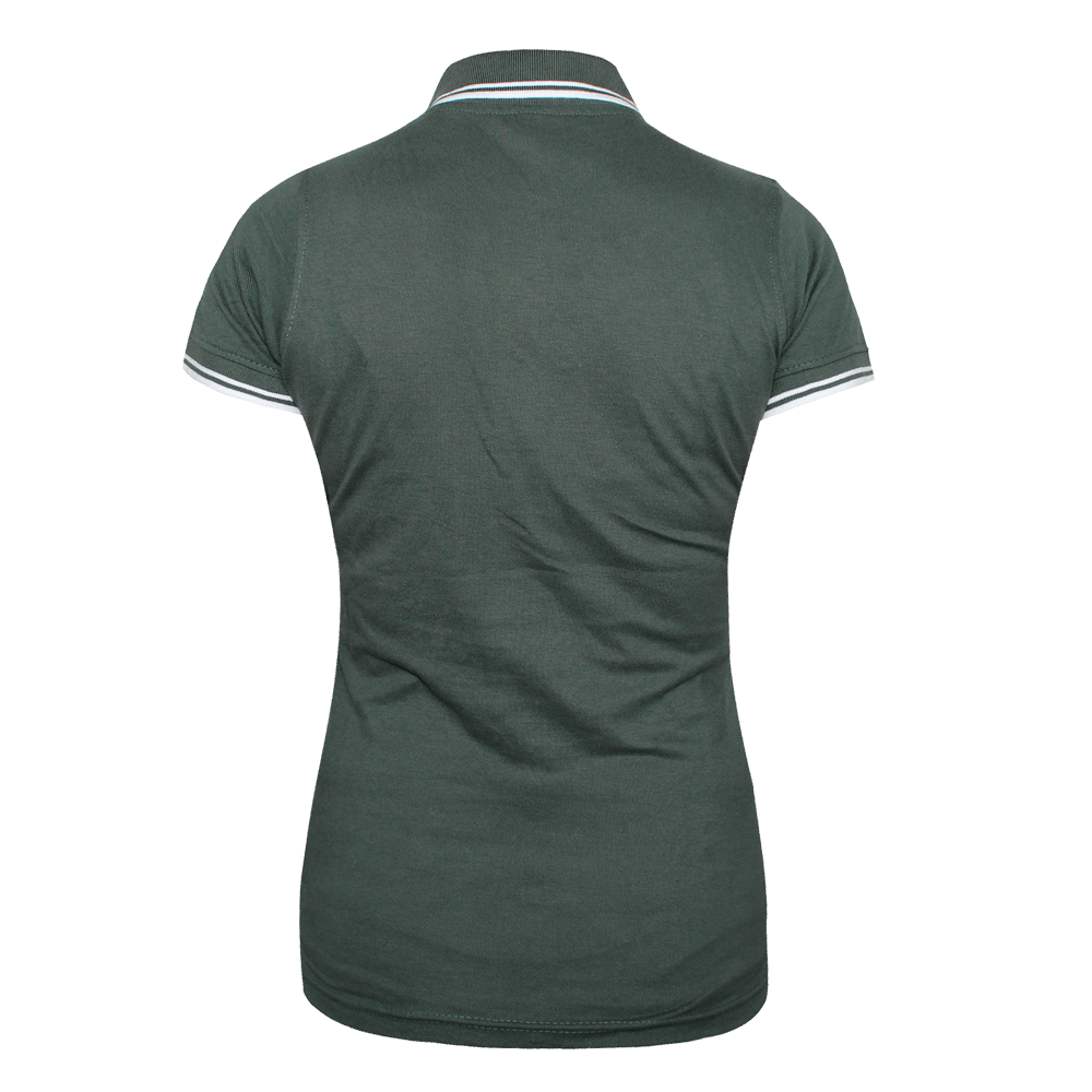 "Skin" Girly Contrast Polo (grün/weiß)