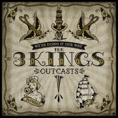 The 3 Kings "Outcasts" LP (colored Vinyl, lim. 250, DL Code)