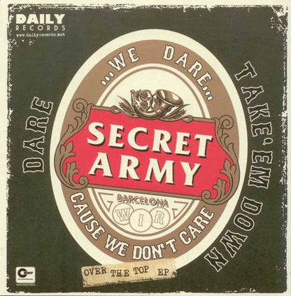 split Crashed Out / Secret Army "Over The Top" EP 7" (black)