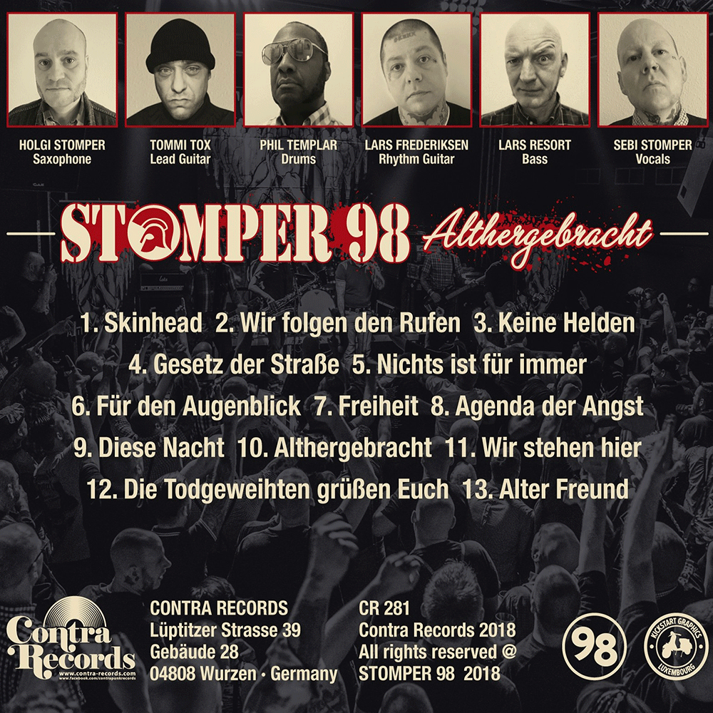 Stomper 98 "Althergebracht" LP (lim. 500, oxblood/black marbled) - Premium  von Contra für nur €19.90! Shop now at Spirit of the Streets Mailorder