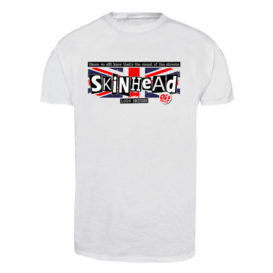 Skinhead "100 % British" T-Shirt (weiss)