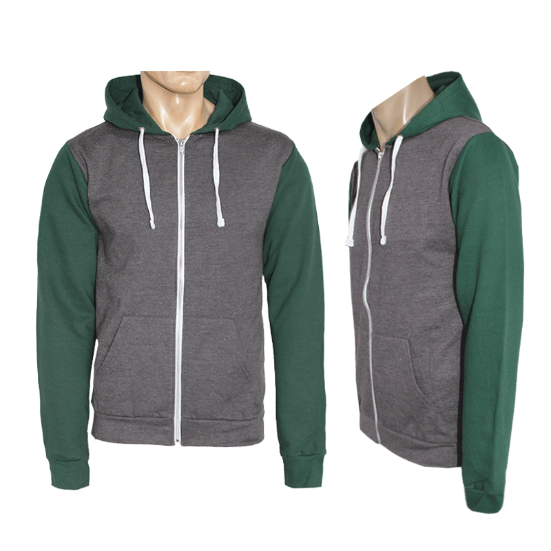 Kapuzenzipjacke/Zip Hooded  (charcoal/green)