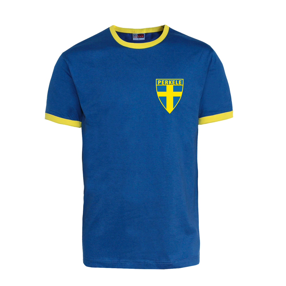 Perkele "Football Sweden 1" Ringer Shirt (blue/yellow)