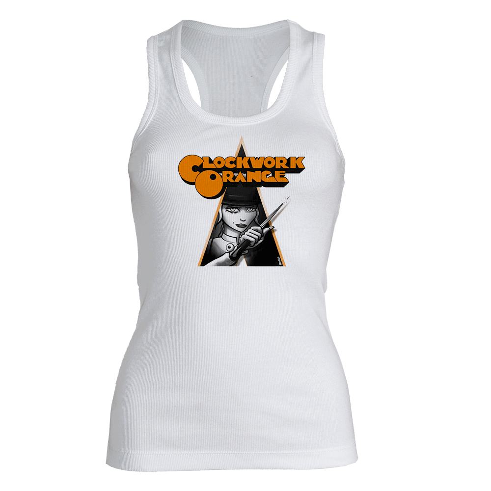 Clockwork Orange "Girl" Racerback Girly Tank Top (white)