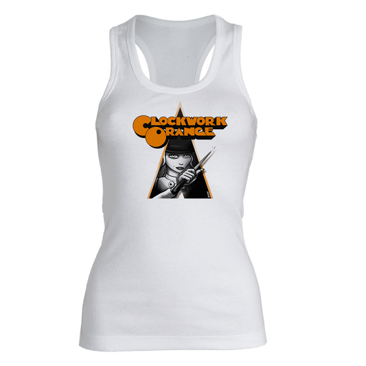 Clockwork Orange "Girl" Racerback Girly Tank Top (white)