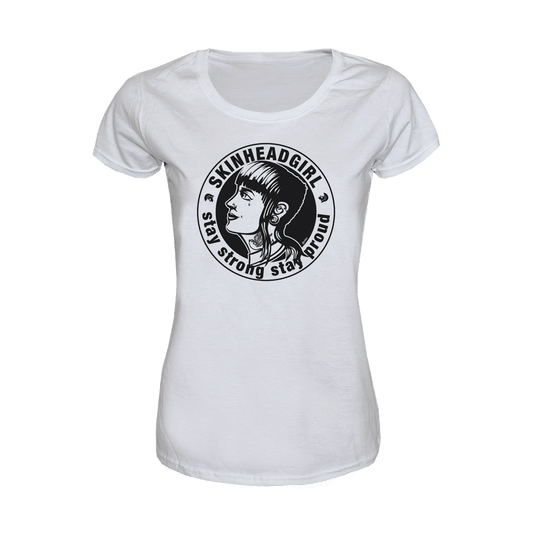 Skinheadgirl "Stay strong stay proud" Girly Shirt (white)