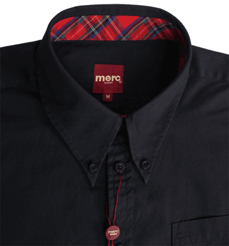 Merc "Baxter" Button Down Hemd (kurz) (schwarz/black)
