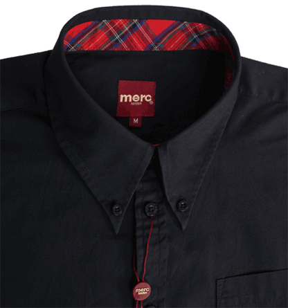 Merc "Baxter" Button Down Hemd (kurz) (schwarz/black)