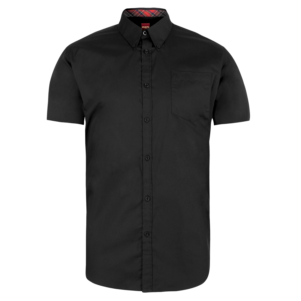 Merc "Baxter" Button Down Hemd (kurz) (schwarz/black)