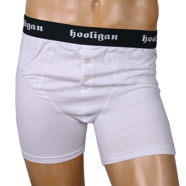 Hooligan-Streetwear - Retro-Shorts/Slip (weiss/white) (Doppelpack)
