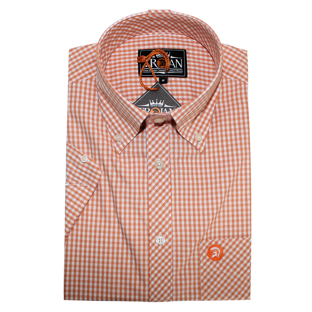 Trojan "Classic Gingham" Button Down Hemd (orange)