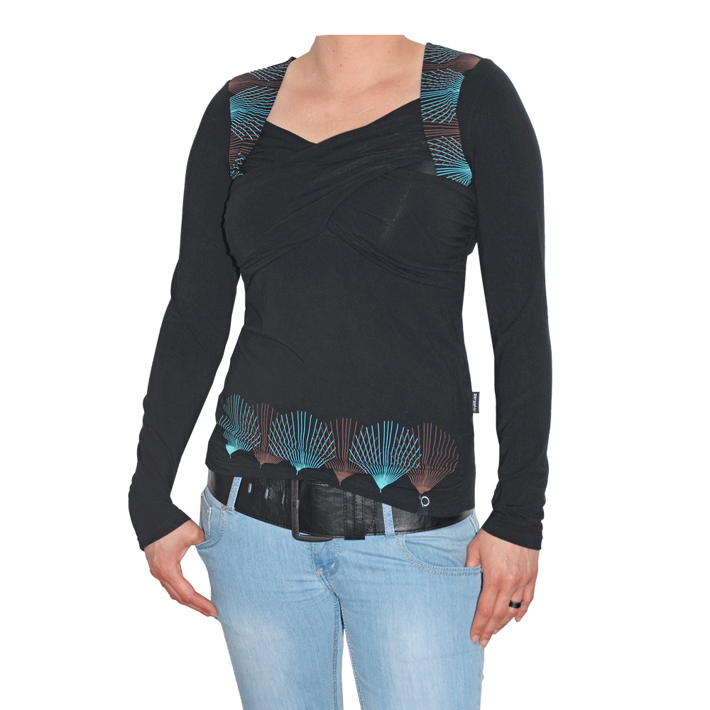 Zergatik "Gainin" Girly Shirt (langarm) (negro)