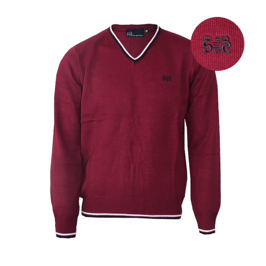 Spirit of the Streets "Logo" Jumper (Pullover) (burgund) (b/w stripes) - Just €39.90! Shop now at SPIRIT OF THE STREETS Webshop