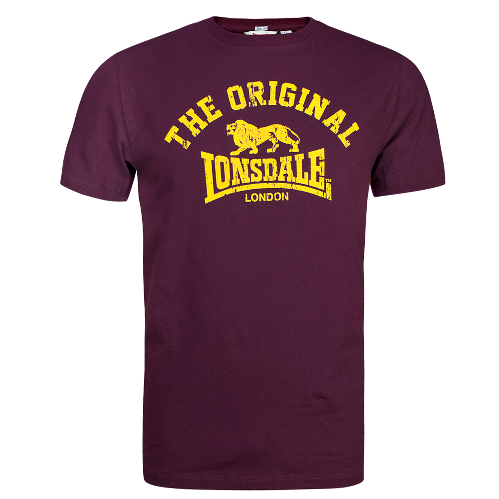Lonsdale "Original" T-Shirt (oxblood) - Premium  von Lonsdale für nur €14.90! Shop now at Spirit of the Streets Mailorder