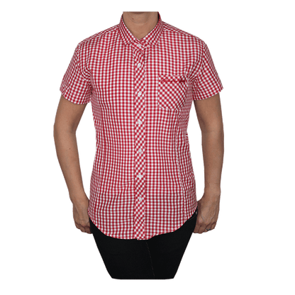 SotS "Midcheck Red" Lady Small Tab Hemd (kurz)