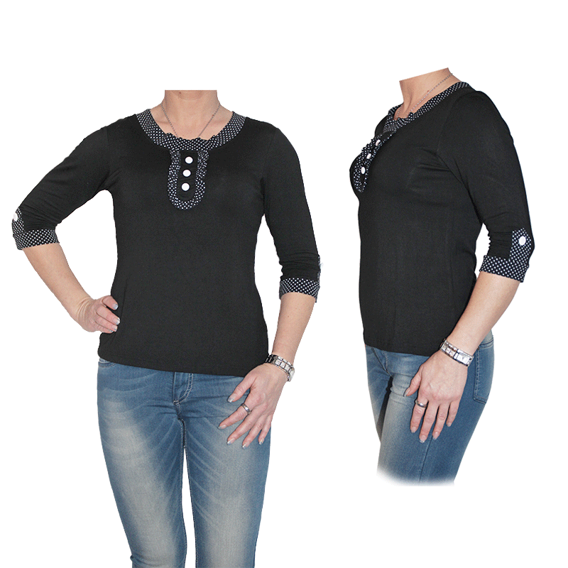 Küstenluder "Tammy" Girly 3/4 Shirt (schwarz)