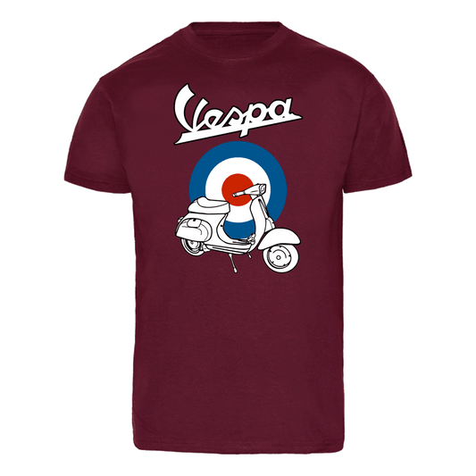 Vespa "Target" T-Shirt (weinrot)