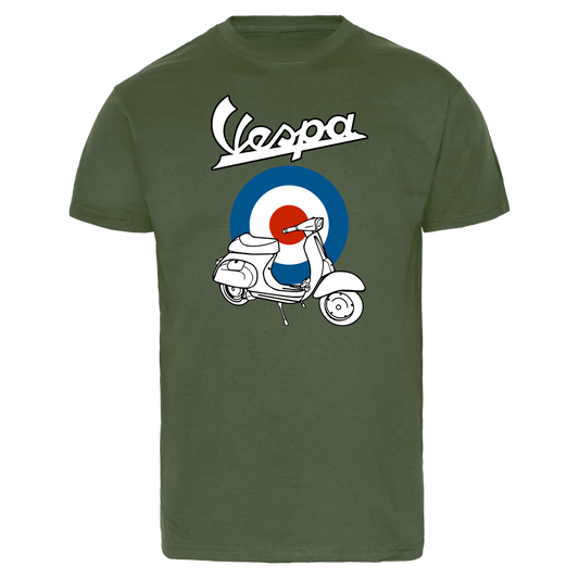 Vespa "Target" T-Shirt (oliv) - Premium  von Spirit of the Streets Mailorder für nur €11.80! Shop now at Spirit of the Streets Mailorder