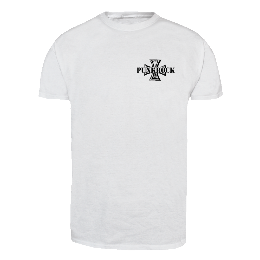Punkrock "Iron Cross" T-Shirt (weiß) - Premium  von Spirit of the Streets für nur €14.90! Shop now at SPIRIT OF THE STREETS Webshop