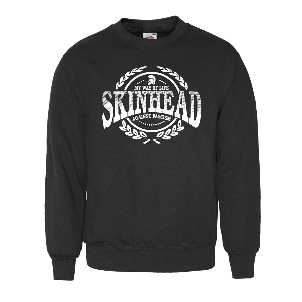 Skinhead "Against Fascism" Sweatshirt (schwarz) - Premium  von Spirit of the Streets für nur €24.90! Shop now at Spirit of the Streets Mailorder