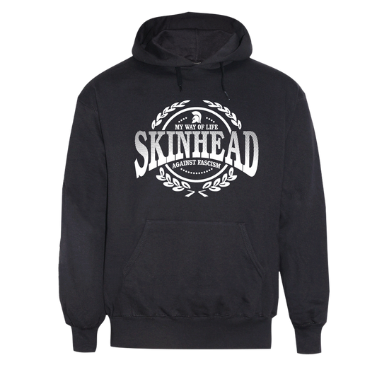 Skinhead "Against Fascism" Kapu/Hoodie (schwarz)