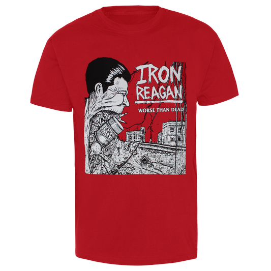 Iron Reagan "Worse than Dead Black-White" T-Shirt (red)