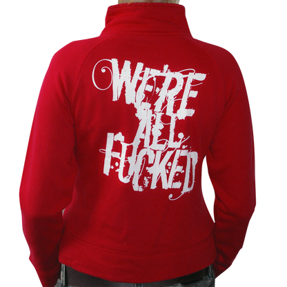 Walls of Jericho "We're all Fucked" Girly Sweat Jacket (red) - Premium  von Rage Wear für nur €9.90! Shop now at Spirit of the Streets Mailorder