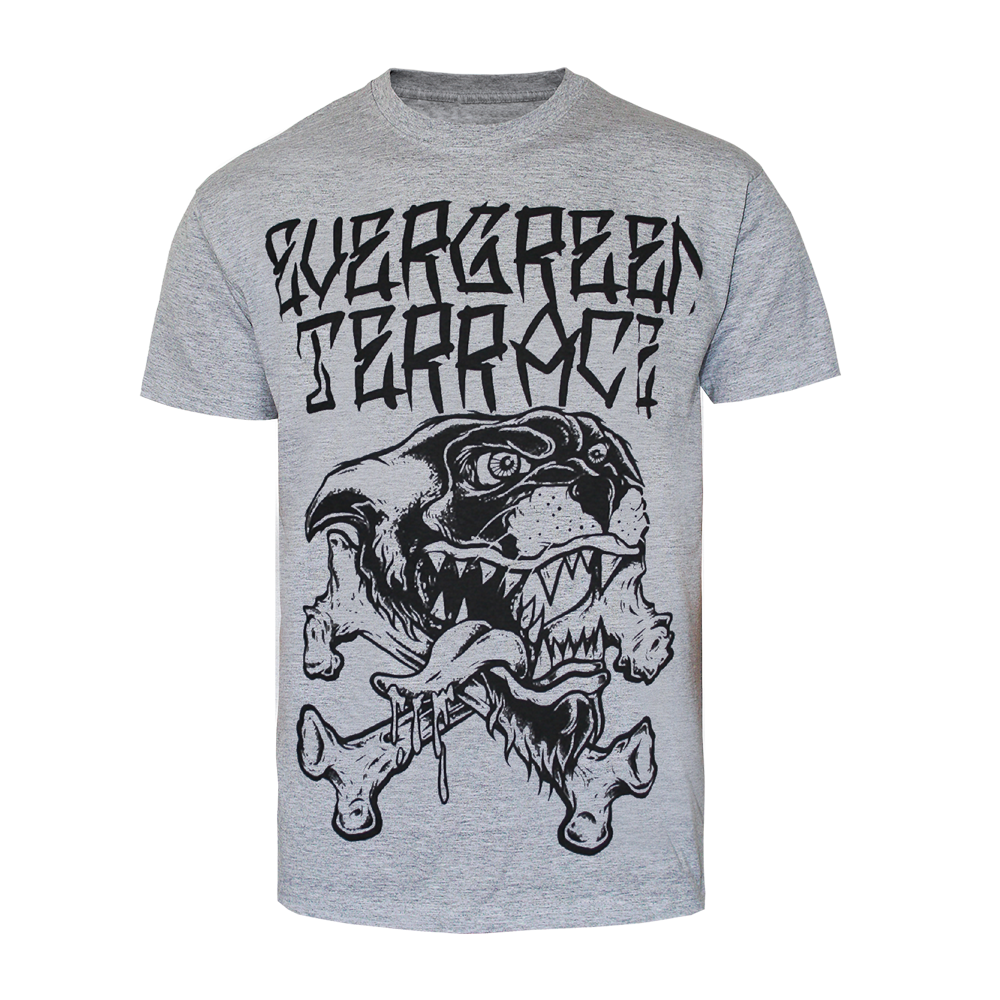 Evergreen Terrace "Dog Skull" T-Shirt (grau) - Premium  von Rage Wear für nur €9.90! Shop now at Spirit of the Streets Mailorder