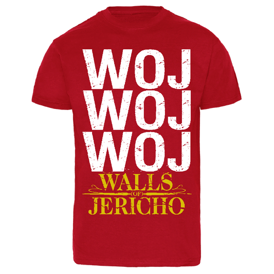 Walls of Jericho "WOJWOJWOJ" T-Shirt (red) - Just €6.90! Shop now at SPIRIT OF THE STREETS Webshop