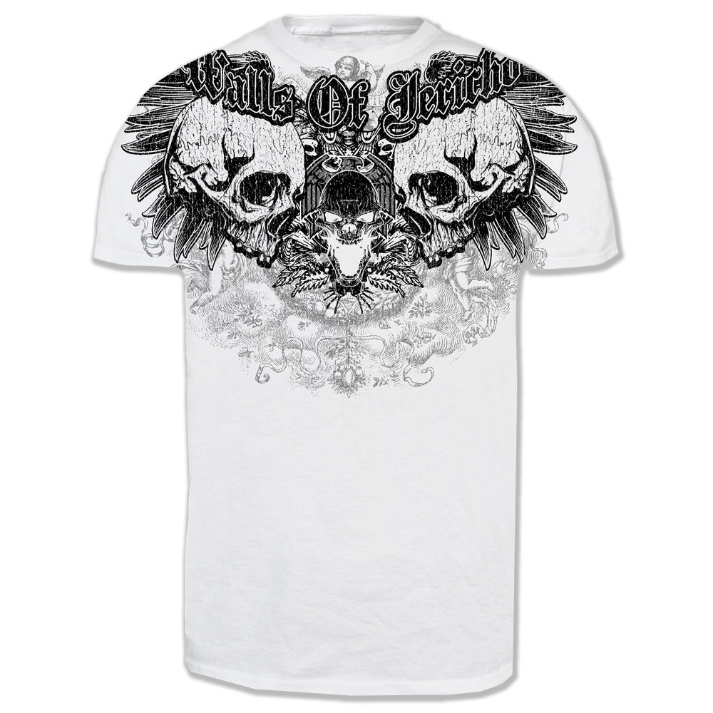 Walls of Jericho "Allover Skulls" T-Shirt (white)