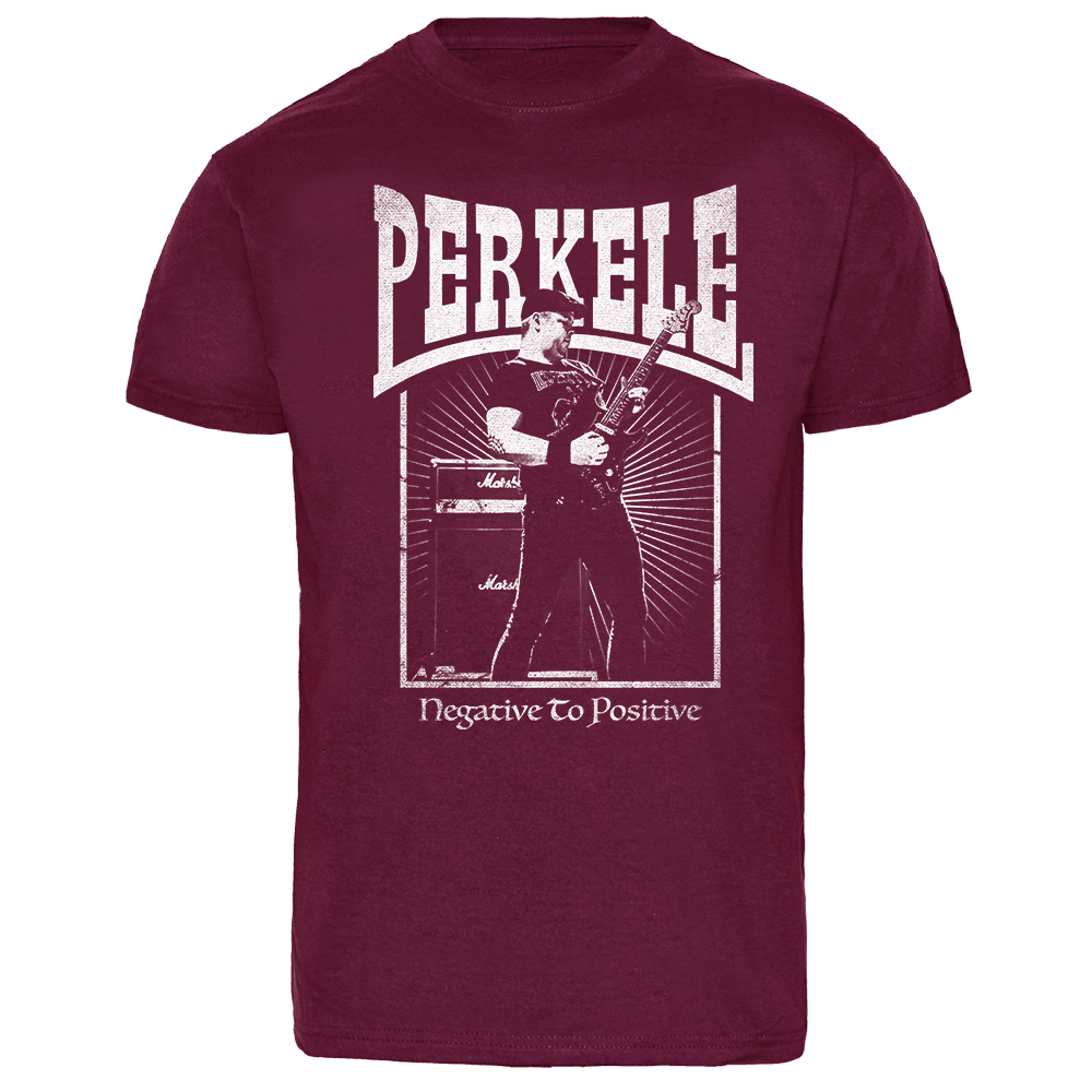Perkele "Negative to positive" T-Shirt (bordeaux) - Premium  von Spirit of the Streets für nur €19.90! Shop now at Spirit of the Streets Mailorder