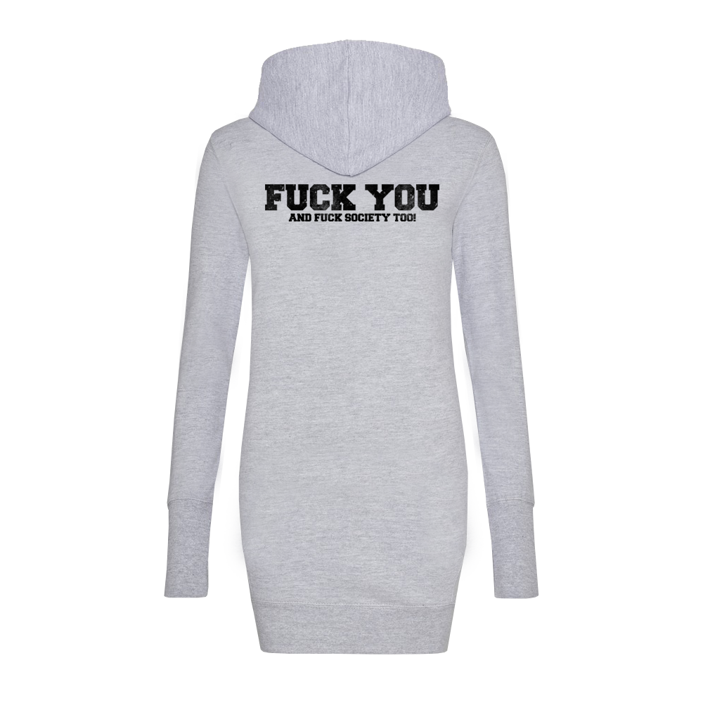 Blood For Blood "Fuck You" Girly Long Hoodie (grey) - Premium  von Spirit of the Streets Mailorder für nur €15.80! Shop now at Spirit of the Streets Mailorder