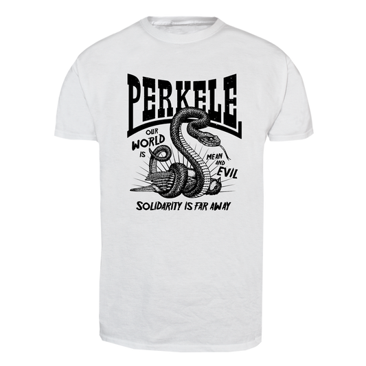 Perkele "Mean and Evil" T-Shirt (white) - Premium  von Spirit of the Streets für nur €19.90! Shop now at Spirit of the Streets Mailorder