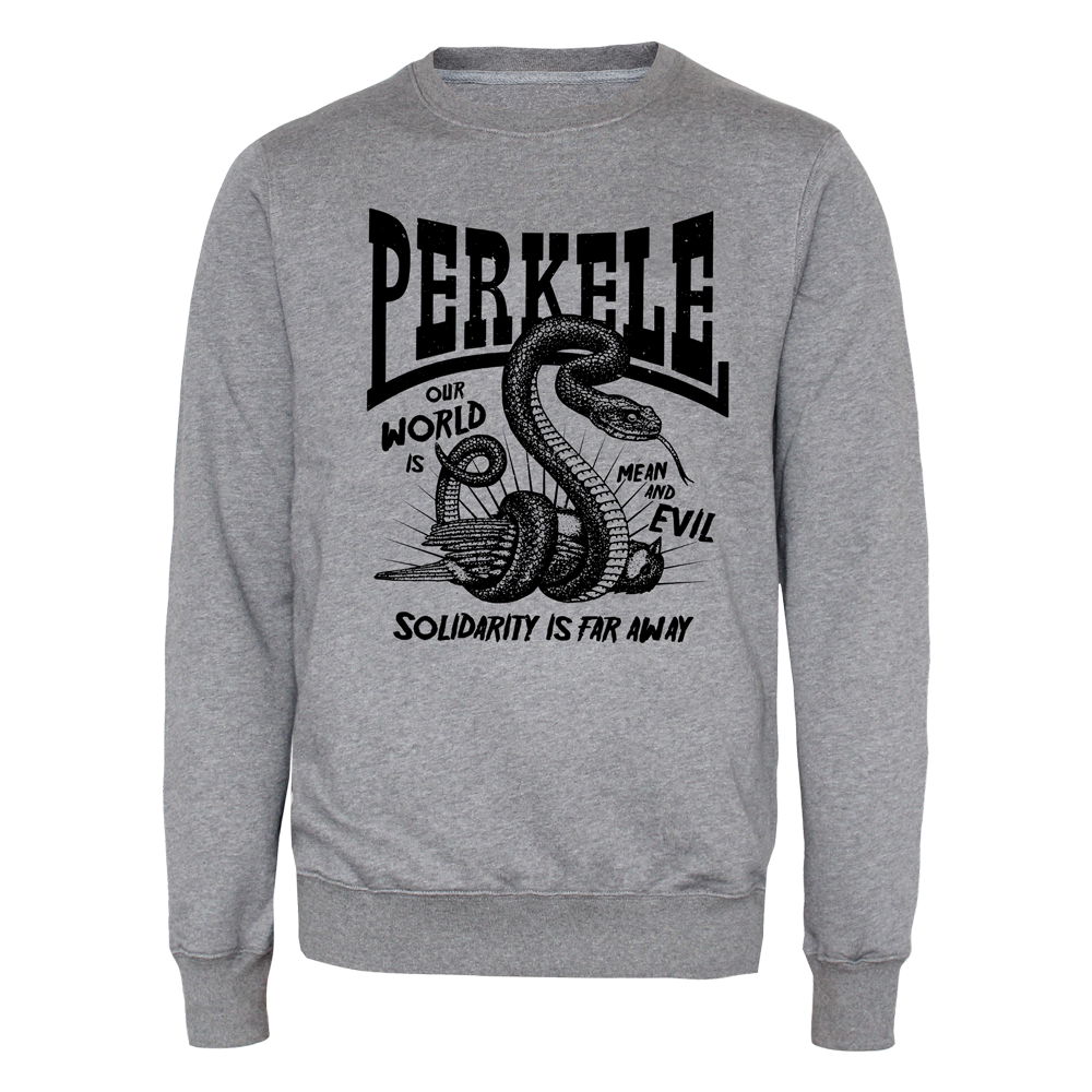 Perkele "Mean and Evil" Sweatshirt (grey) - Premium  von Spirit of the Streets für nur €29.90! Shop now at Spirit of the Streets Mailorder